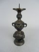 B193 Japanese Buddhist Altar Fitting Candle Stand Metal Vintage Shokudai Butsugu Statues photo 2