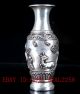 Old Silve Copper Hand Carved “god Of Longevity & Deer” Vase W Qianlong Mark 寿星 Vases photo 2