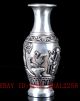 Old Silve Copper Hand Carved “god Of Longevity & Deer” Vase W Qianlong Mark 寿星 Vases photo 4