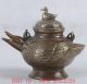 An Old Copper Hand Carved Duck Teapot With Qing Dynasty Mark Teapots photo 4