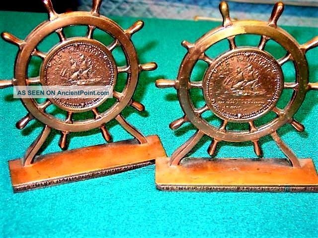 Uss Constitution Bookendsmade W/orig.  Coppersalvaged During1927 Restorationx - Cond Other Maritime Antiques photo