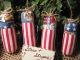 5 Patriotic Fabric Firecracker Ornies Bowl Fillers Handmade American Home Decor Primitives photo 2