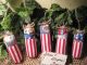 5 Patriotic Fabric Firecracker Ornies Bowl Fillers Handmade American Home Decor Primitives photo 3