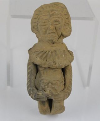 Precolumbian Aztec Mayan Type Carved Art Pottery Figural Artifact Sculpture Kbc photo