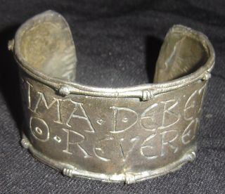 Ancient Roman Silver Bracelet Quote From Juvenal In Latin Attributed To 1st Cent photo