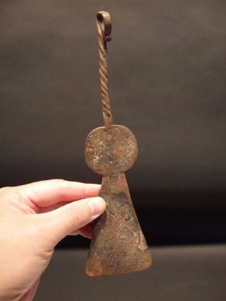 Primitive Antique Hand Forged Keyhole Spatula Blacksmith Made Wrought Iron Aafa photo