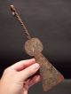 Primitive Antique Hand Forged Keyhole Spatula Blacksmith Made Wrought Iron Aafa Primitives photo 4