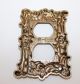 Vintage Golden Bronze Colorized Very Ornate Diecast Outlet Cover By Amertac Switch Plates & Outlet Covers photo 1