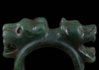 Aztec Stone Jaguar Finger Ring - Antique Pre Columbian Style Statue - Mayan photo