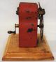 120 Year Old Iron Steel & Wood Antique Toy Hand Crank Motor Electric Generator Other Antique Science Equip photo 2