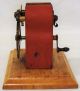 120 Year Old Iron Steel & Wood Antique Toy Hand Crank Motor Electric Generator Other Antique Science Equip photo 3