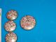 Rare 12 Matching Antique Satsuma Porcelain Buttons & 1 Larger Pink Gold Flowers Buttons photo 1