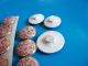 Rare 12 Matching Antique Satsuma Porcelain Buttons & 1 Larger Pink Gold Flowers Buttons photo 3