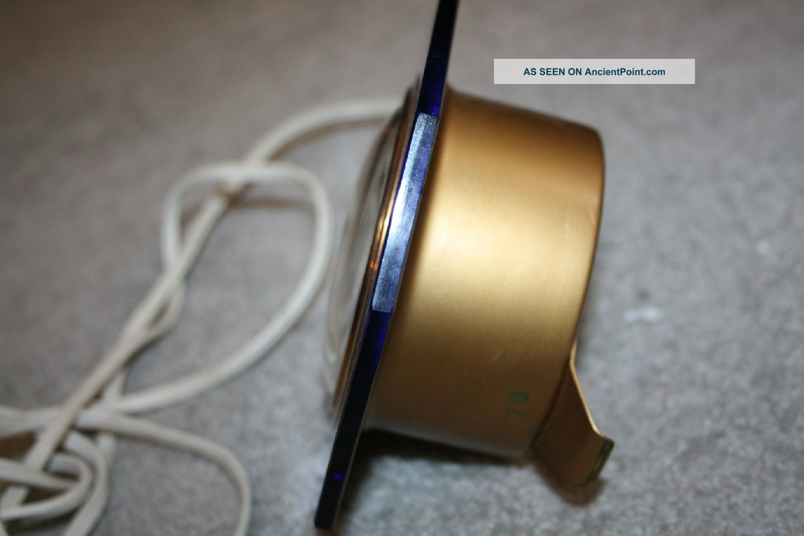 Art Deco Telechron Blue Glass Mirror Clock Great Cond Electric