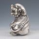 Chinese Tibetan Silver Carved Brave Troops Statue Other Antique Chinese Statues photo 5