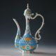Chinese Cloisonne Handwork Carved Flowers Inlaid Zircon Teapot Teapots photo 4