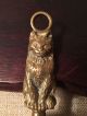 Antique Vtg Brass Natural Bristle Figural Cat Handle Fireplace Hearth Ash Brush Hearth Ware photo 2