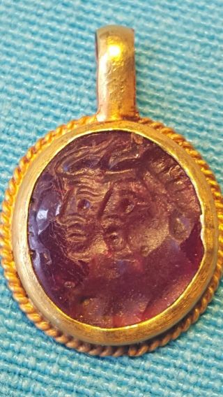 Rare Roman Solid Gold Pendant photo