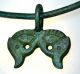 Roman Bronze Neck Torc With Fish ' S Heads Shaped Pendant Amulet Roman photo 1