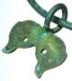 Roman Bronze Neck Torc With Fish ' S Heads Shaped Pendant Amulet Roman photo 3