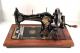 Collier No 4 Jones Hand Crank Sewing Machine W Coffin Case Gold Decals Sewing Machines photo 1
