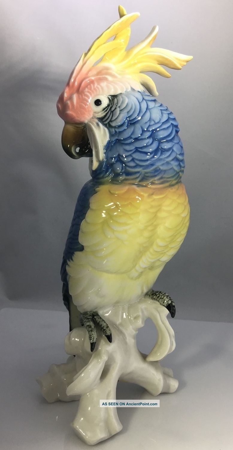 Vintage Karl Ens Germany Large Cockatoo Parrot Bird Figurine Figurines photo
