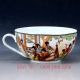 Chinese Famille Rose Porcelain Hand Drawn Character Dish & Cup Qw0380 Glasses & Cups photo 2