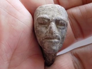 Ancient Antique Excavated Carved Stone Head Sculpture (10) photo
