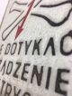Antique Warning Sign ' High Voltage ' Made In Poland Porcelain Sign Skull Motif Signs photo 1