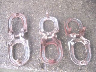 Rare Antique Hhf & Co Offset Rustic Cast Iron Barn Door Gate Hinges Industrial photo