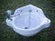 Vtg 1950s Small White Porcelain Boat Ship Corner Lavatory Sink Maritime Salvage Other Maritime Antiques photo 10