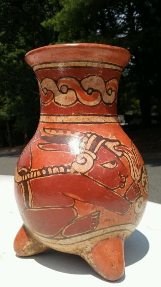Pre - Columbian Ancient Mayan Polychrome Painted Pottery Vessel From El Salvador photo