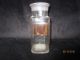 Antique Pharmacy Apothecary Bottle No Stopper,  Label Under Glass 4 1/2 