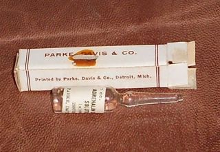 Vintage Parke Davis Glass Medicine Ampoule - Adrenalin Chloride Solution photo
