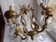 French Antique Vintage Ornately Bronze Crystals Chandelier 4 Light Patina Chandeliers, Fixtures, Sconces photo 10