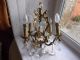 French Antique Vintage Ornately Bronze Crystals Chandelier 4 Light Patina Chandeliers, Fixtures, Sconces photo 2