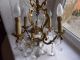 French Antique Vintage Ornately Bronze Crystals Chandelier 4 Light Patina Chandeliers, Fixtures, Sconces photo 3