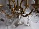 French Antique Vintage Ornately Bronze Crystals Chandelier 4 Light Patina Chandeliers, Fixtures, Sconces photo 4