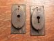Two Antique Fancy Victorian Eastlake Iron Pocket Door Pulls Pull Plates C1885 Door Knobs & Handles photo 1