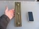 Antique Brass Finger Plate Push Door Handle Architectural Vintage Ribbed Beehive Door Knobs & Handles photo 3