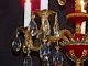 Antique French 5 Arm 5 Light Oxblood Empire Brass Cut Lead Crystal Chandelier Chandeliers, Fixtures, Sconces photo 8