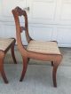 Antique Victorian Upholstered Rose Carved Back Mahogany Wooden 2 Dining Chairs 1900-1950 photo 10