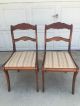 Antique Victorian Upholstered Rose Carved Back Mahogany Wooden 2 Dining Chairs 1900-1950 photo 1