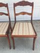 Antique Victorian Upholstered Rose Carved Back Mahogany Wooden 2 Dining Chairs 1900-1950 photo 3