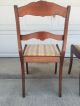 Antique Victorian Upholstered Rose Carved Back Mahogany Wooden 2 Dining Chairs 1900-1950 photo 5