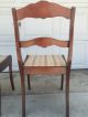 Antique Victorian Upholstered Rose Carved Back Mahogany Wooden 2 Dining Chairs 1900-1950 photo 6