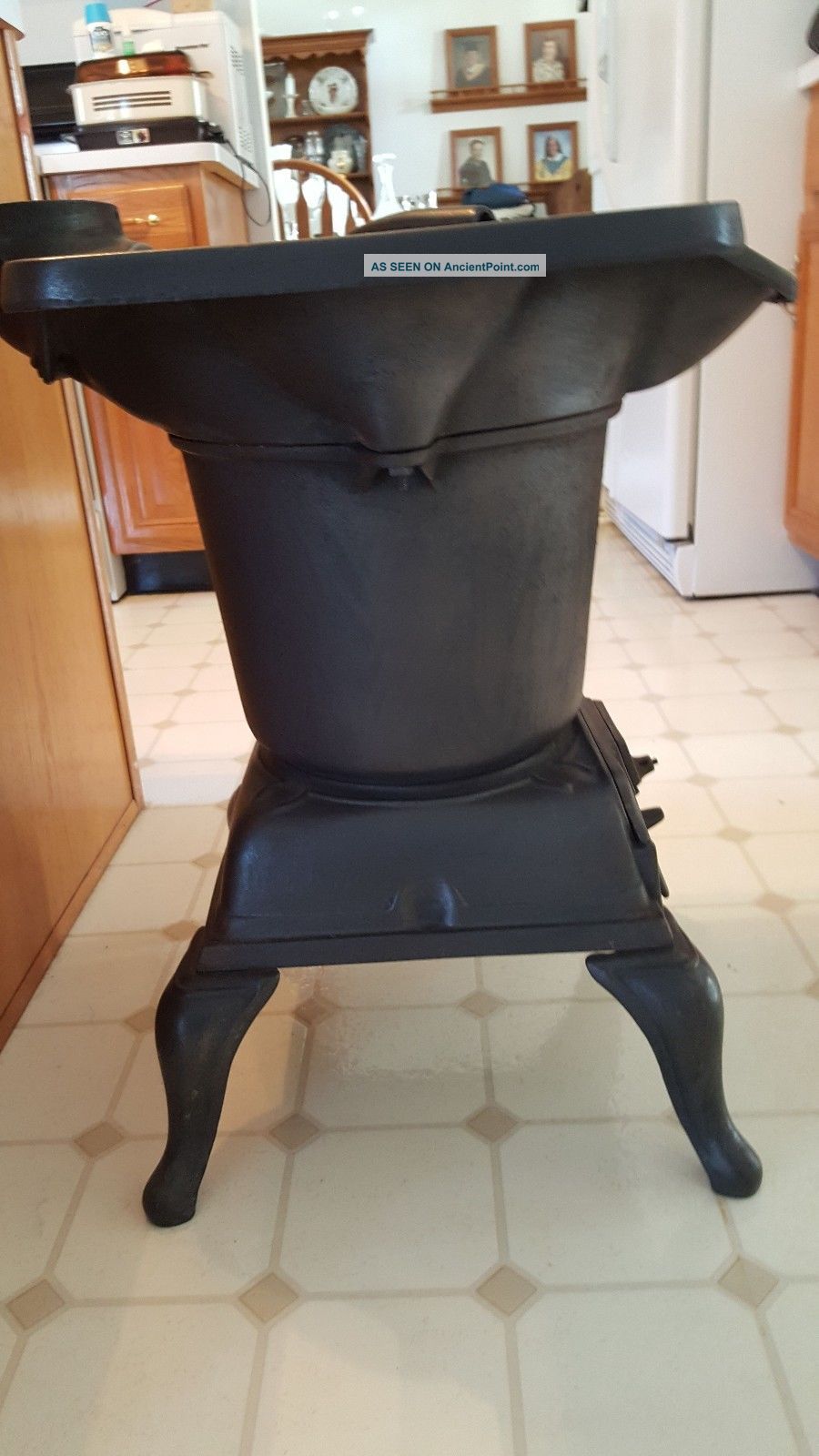 Cast Iron Pot Belly Stove Vintage Includes Cast Iron Kettle