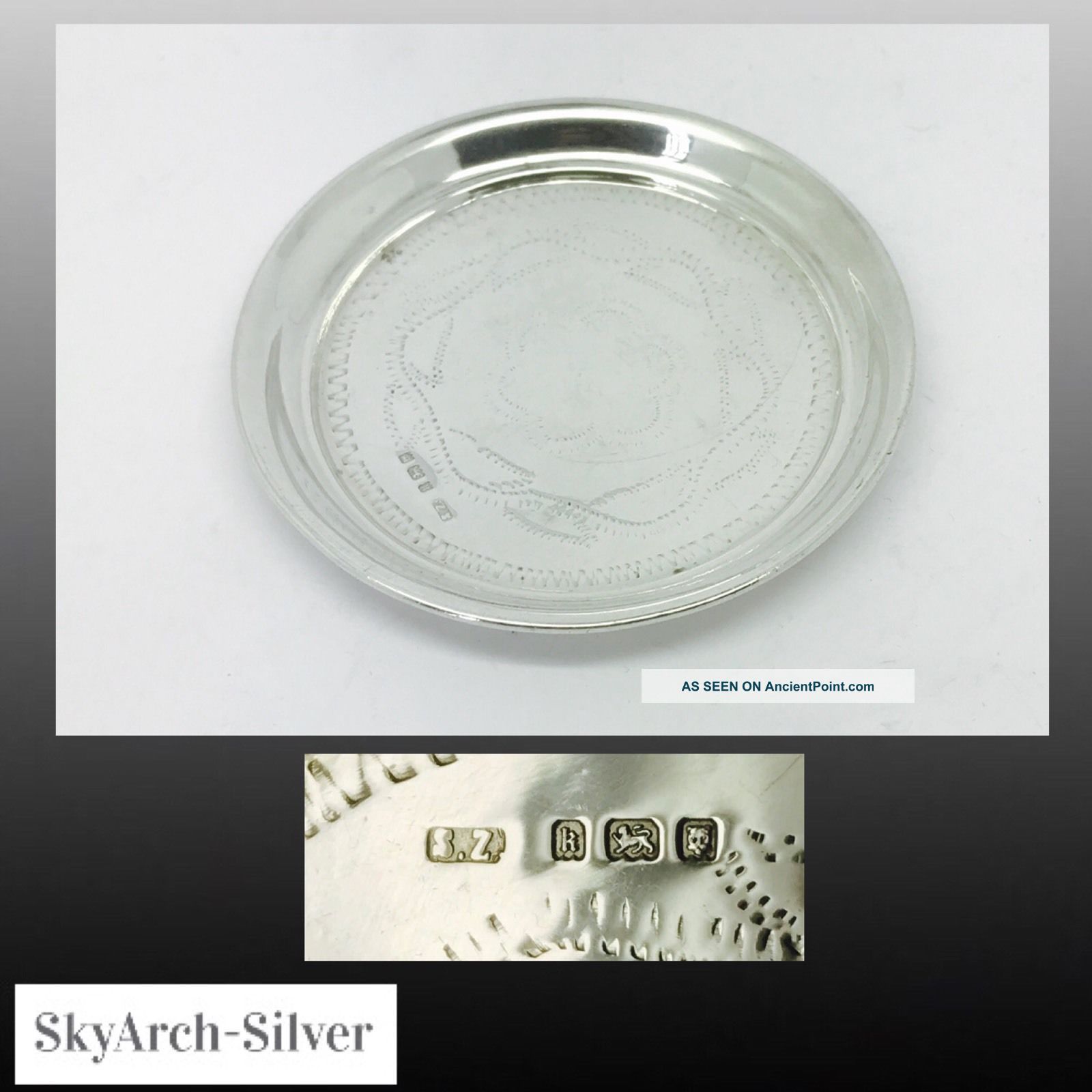 Solid Silver Pin Dish Hallmarked London 1925 Sigmund Zyto Dishes & Coasters photo