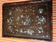 Antique 19th Mother Of Pearl Chinese Wood Opium Tray Other Chinese Antiques photo 1