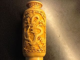 Chinese Vase Carved Detail Oriental Dragons photo
